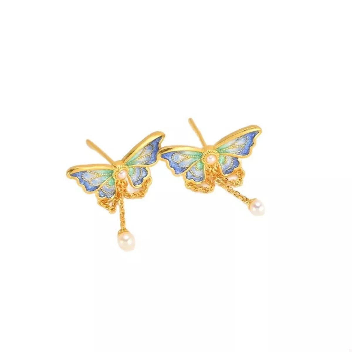 18K Gold - Plated Butterfly Earrings - NORIVE
