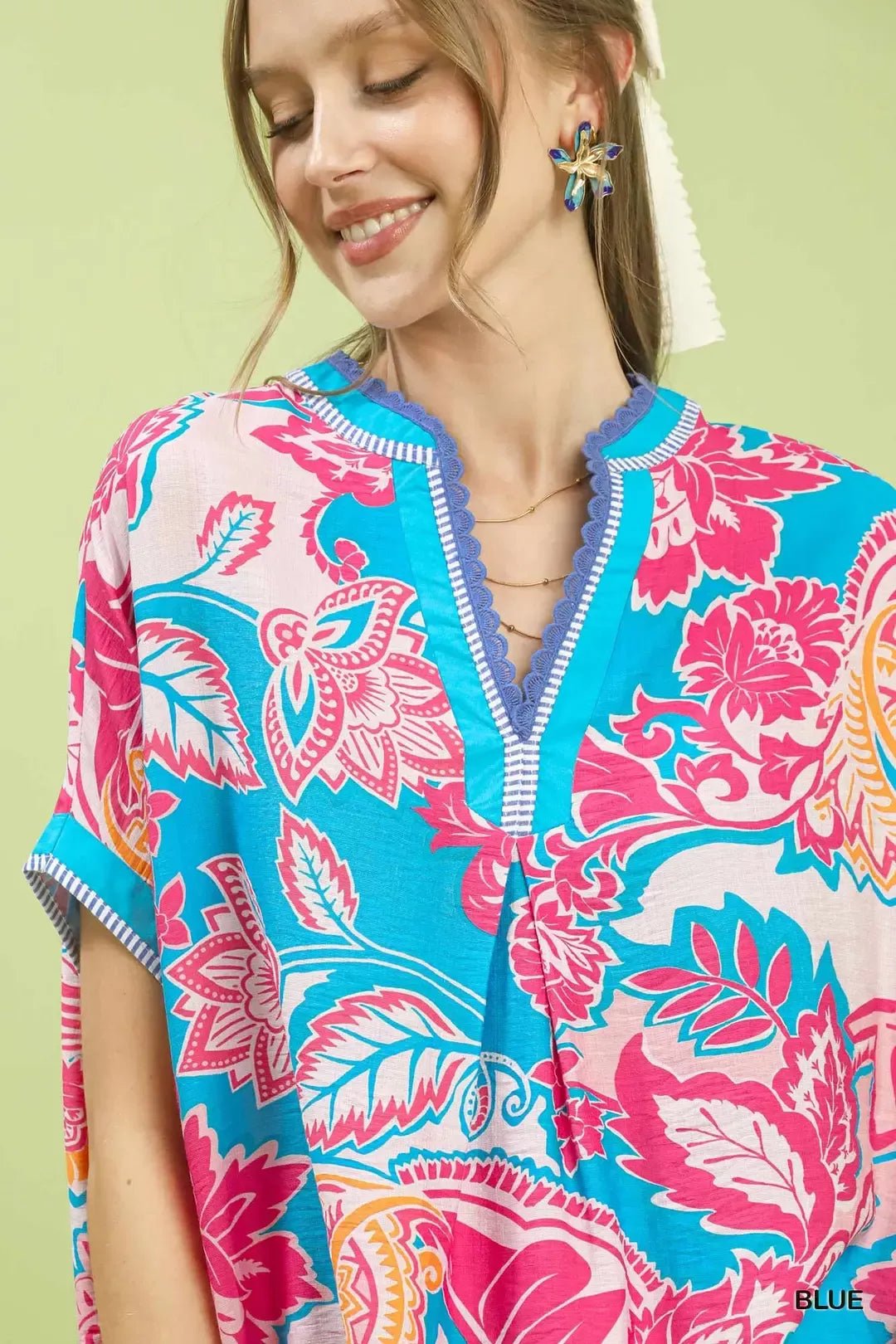 Umgee Abstract Print Oversized Top - NORIVE