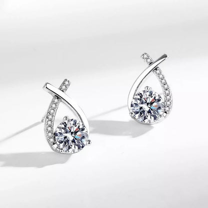 1 Carat 925 Sterling Silver Moissanite Earrings - NORIVE