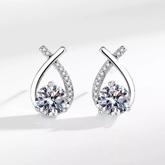 1 Carat 925 Sterling Silver Moissanite Earrings - NORIVE