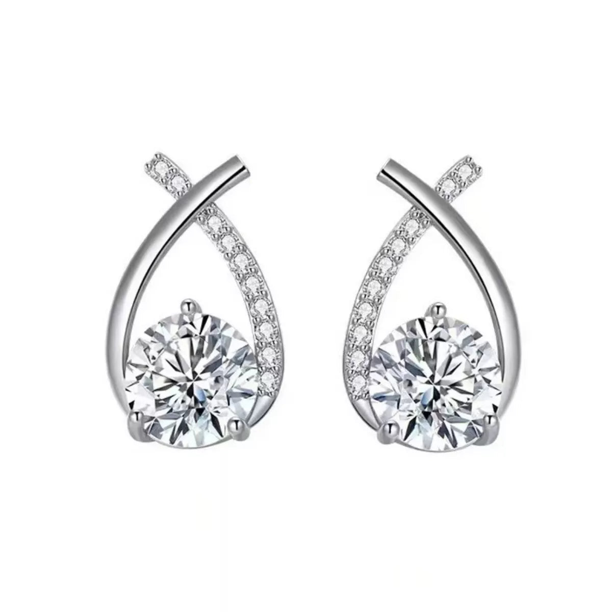 1 Carat 925 Sterling Silver Moissanite Earrings - NORIVE