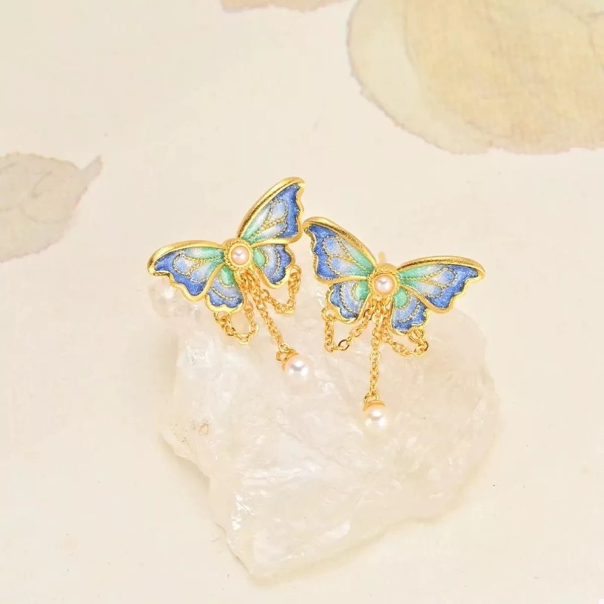 18K Gold - Plated Butterfly Earrings - NORIVE