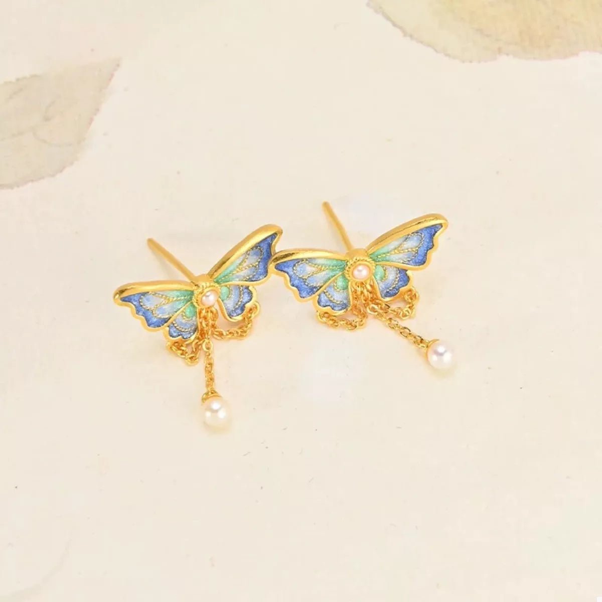 18K Gold - Plated Butterfly Earrings - NORIVE