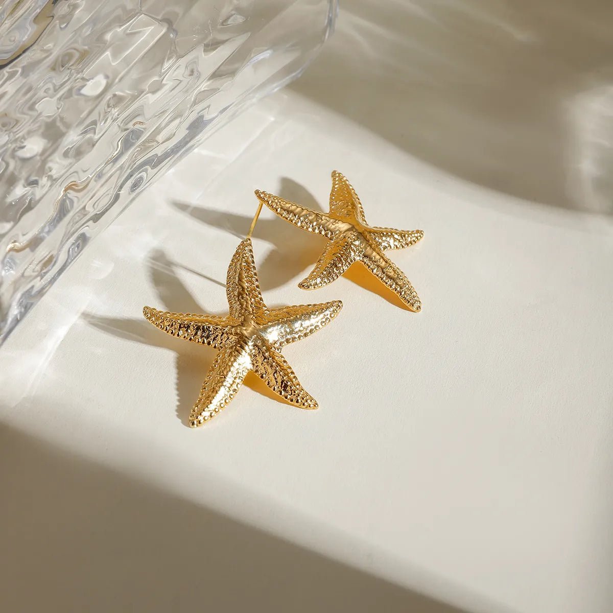 18K Gold - Plated Starfish Stud Earrings - NORIVE