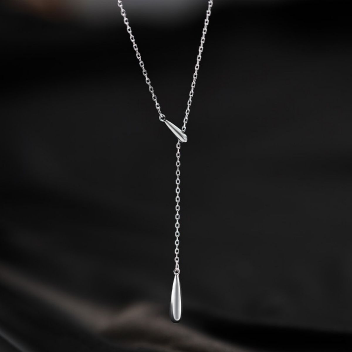 925 Sterling Silver Y - Shaped Pendant Necklace - NORIVE