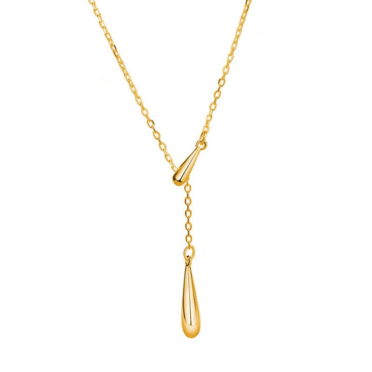 925 Sterling Silver Y - Shaped Pendant Necklace - NORIVE