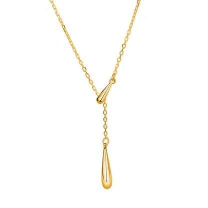 925 Sterling Silver Y - Shaped Pendant Necklace - NORIVE