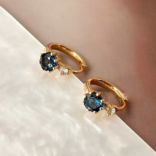 925 Sterling Silver Zircon Hoop Earrings - NORIVE