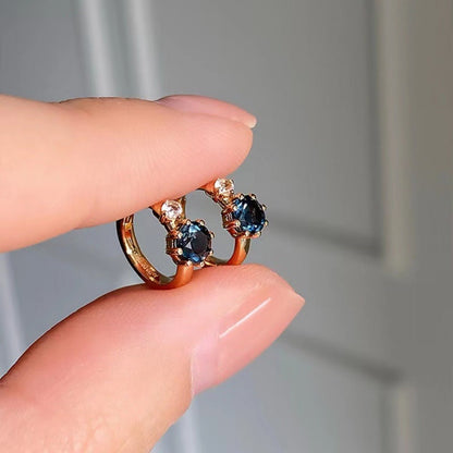 925 Sterling Silver Zircon Hoop Earrings - NORIVE