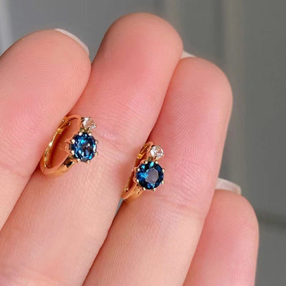 925 Sterling Silver Zircon Hoop Earrings - NORIVE