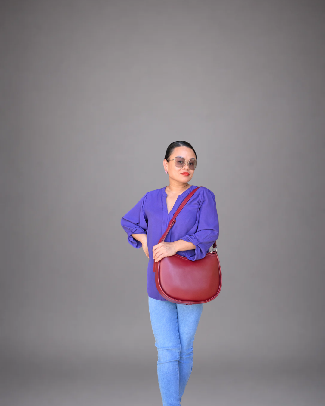 Luna Crescent Shoulder Bag | Genuine Leather Women's Handbag