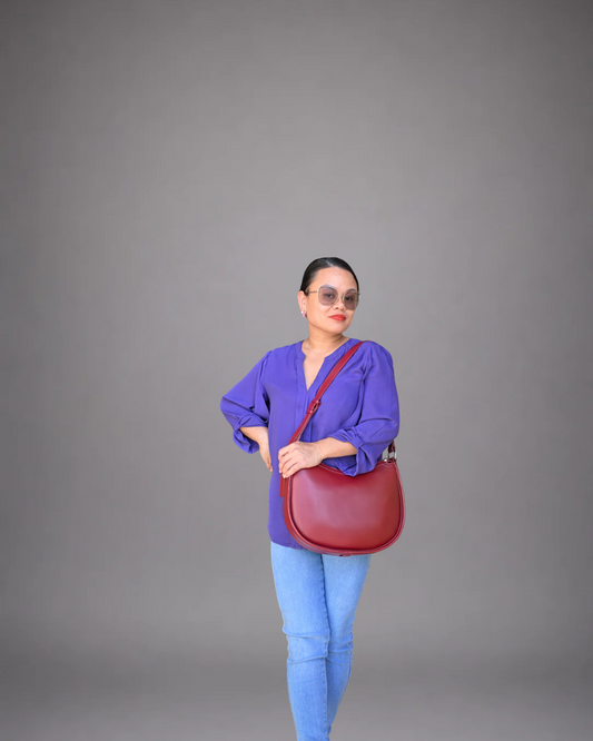 Luna Crescent Shoulder Bag | Genuine Leather Women's Handbag