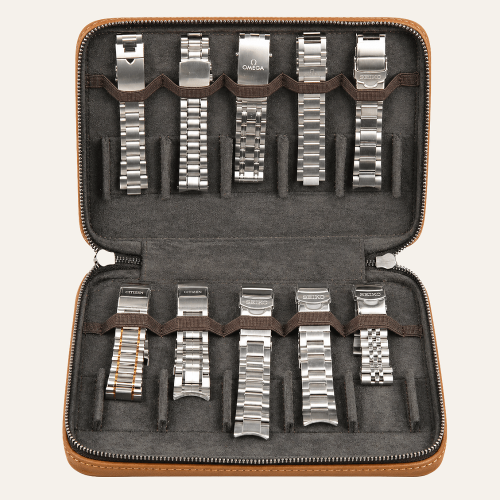 Crazy Horse Leather Watch Strap Organizer - NORIVE