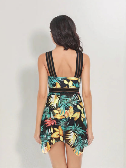 Cutout Printed Two - Piece Swim Set - NORIVE