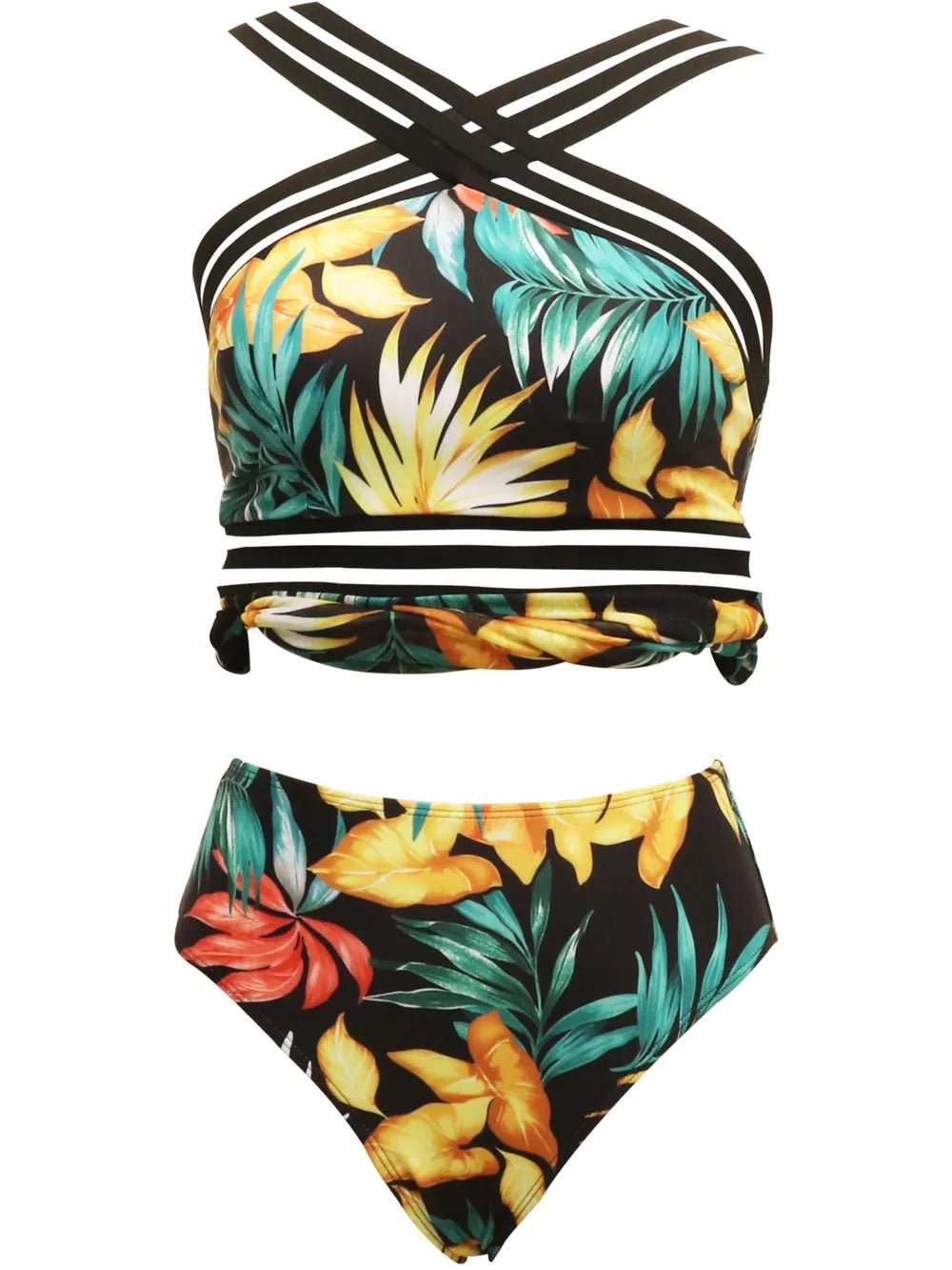 Cutout Printed Two - Piece Swim Set - NORIVE
