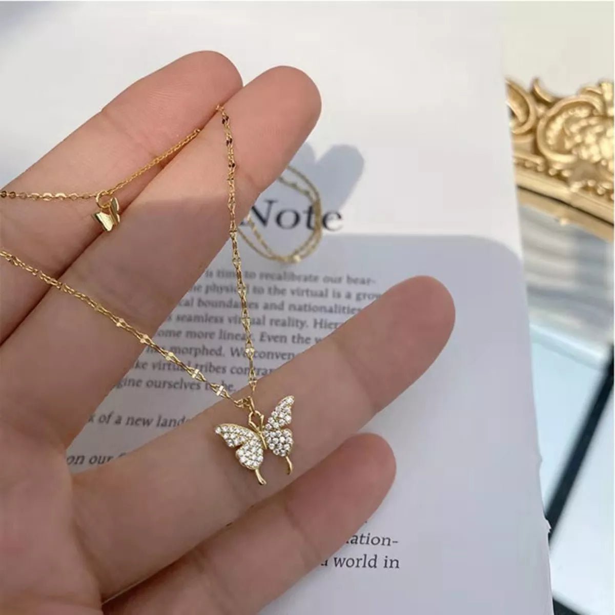 Double Layered Butterfly Necklace - NORIVE