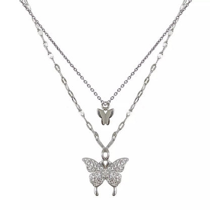 Double Layered Butterfly Necklace - NORIVE