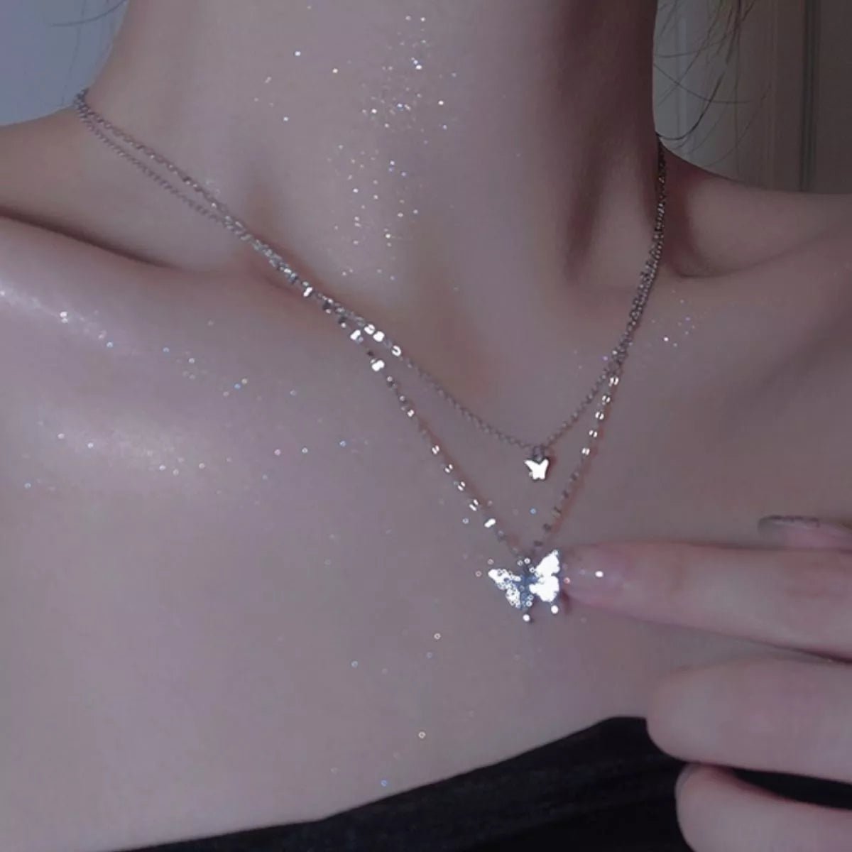 Double Layered Butterfly Necklace - NORIVE
