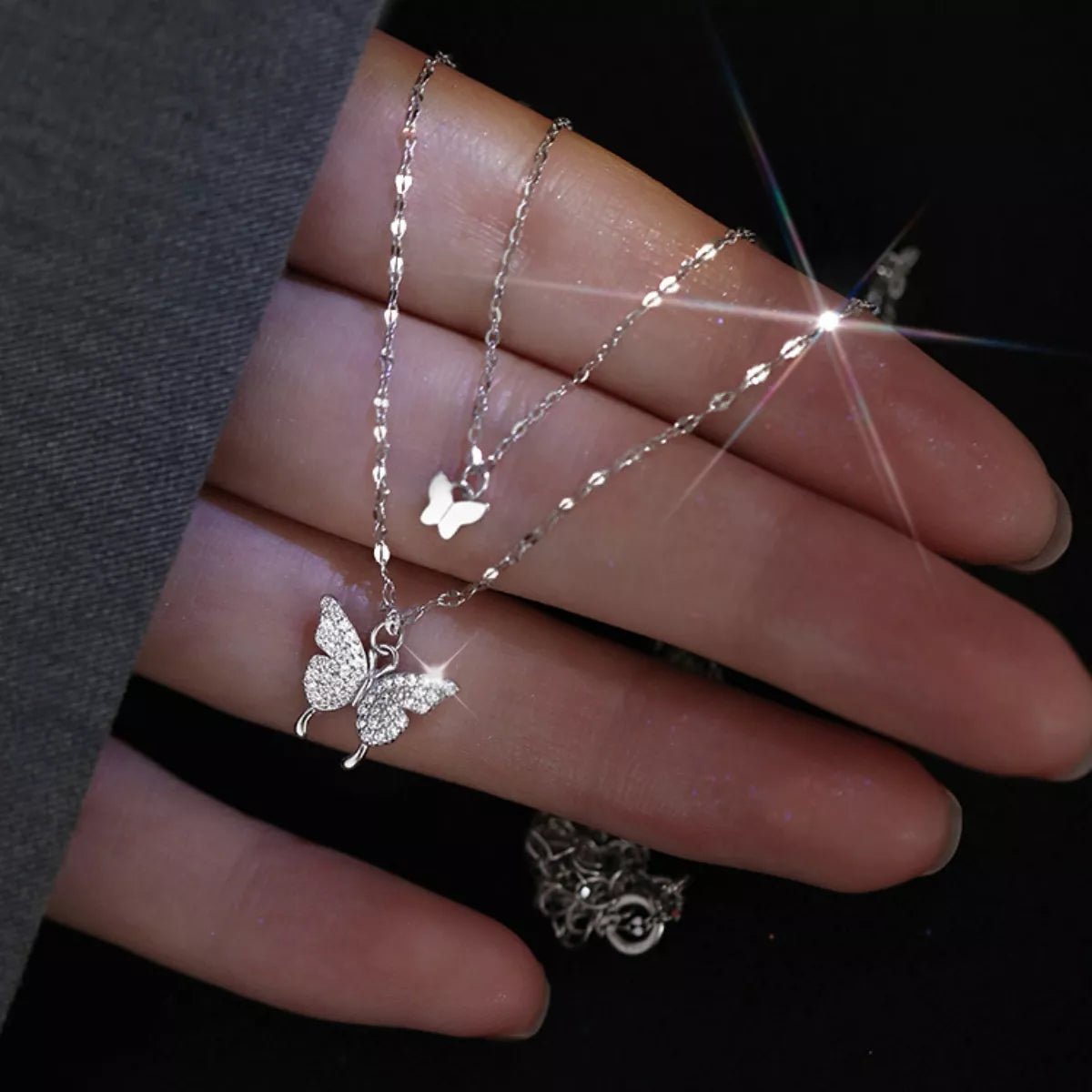 Double Layered Butterfly Necklace - NORIVE