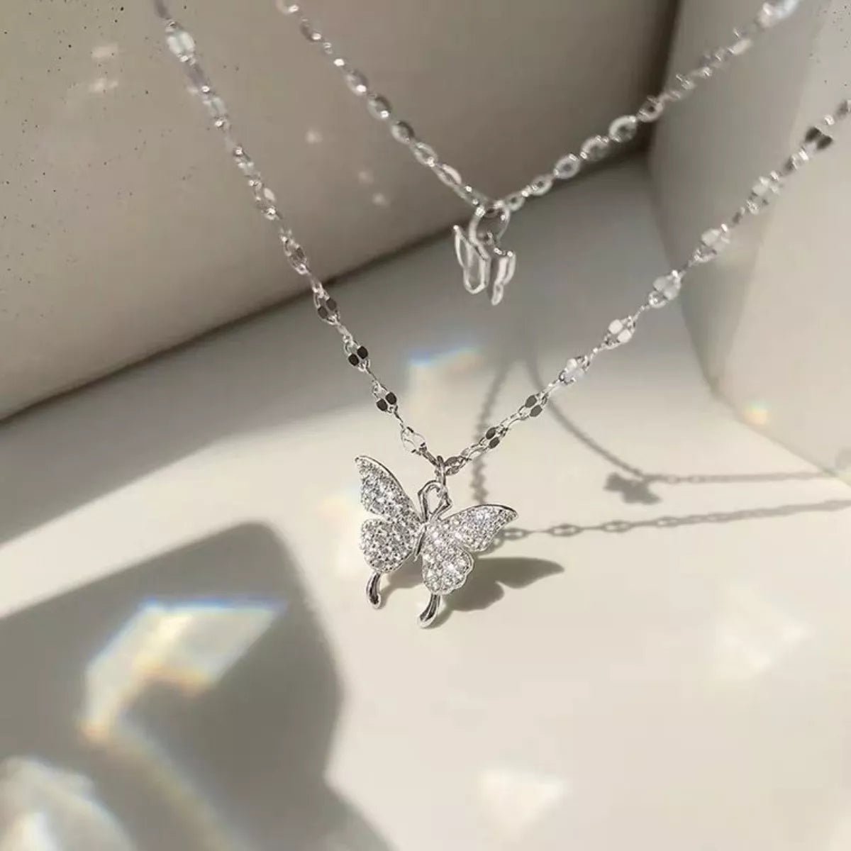 Double Layered Butterfly Necklace - NORIVE