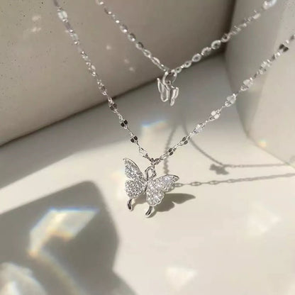 Double Layered Butterfly Necklace - NORIVE