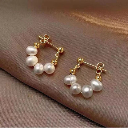 Freshwater Pearl Hoop Earrings - NORIVE