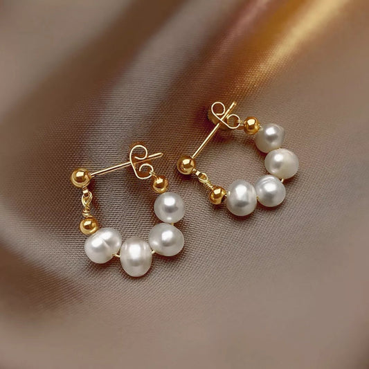 Freshwater Pearl Hoop Earrings - NORIVE