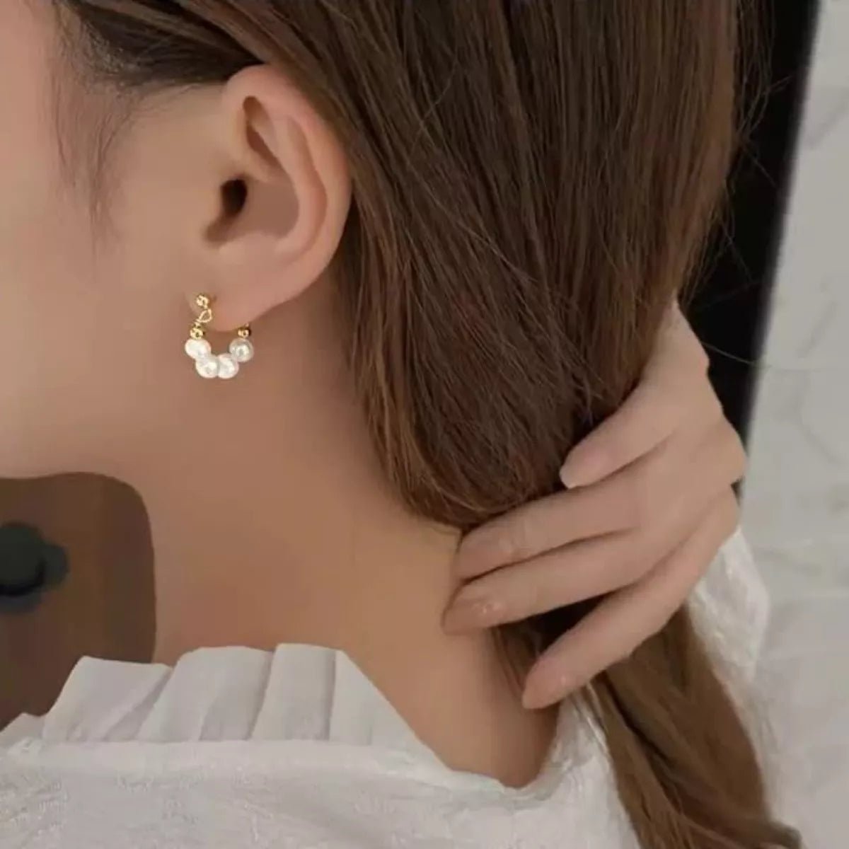 Freshwater Pearl Hoop Earrings - NORIVE