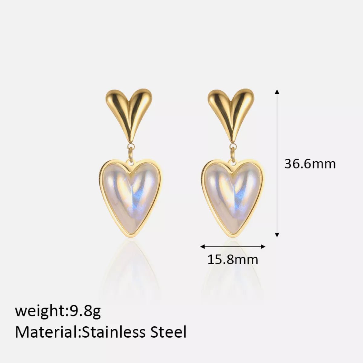 Heart - Shaped Pearl Drop Earrings - NORIVE