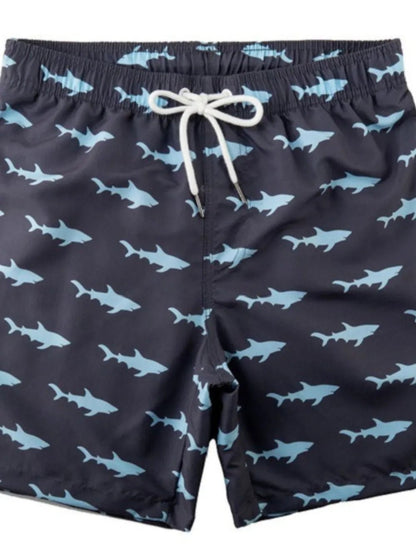 Men's Drawstring Printed Swim Shorts - NORIVE