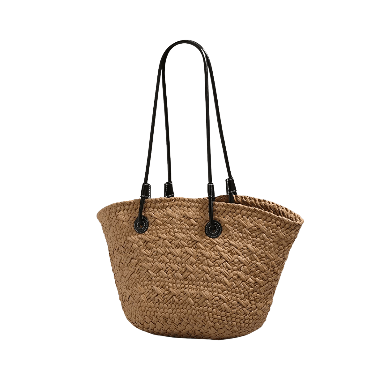 Norive Coastal Straw Tote | Woven Beach Bag with Leather Handles - NORIVE