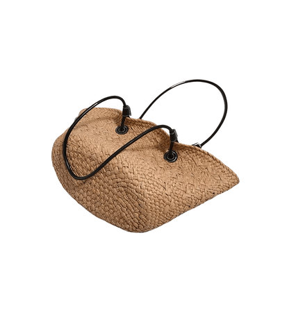 Norive Coastal Straw Tote | Woven Beach Bag with Leather Handles - NORIVE