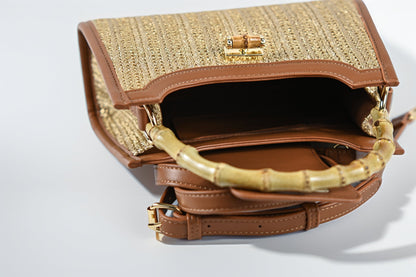 Interior view of NORIVE Isla Bamboo satchel flap closure