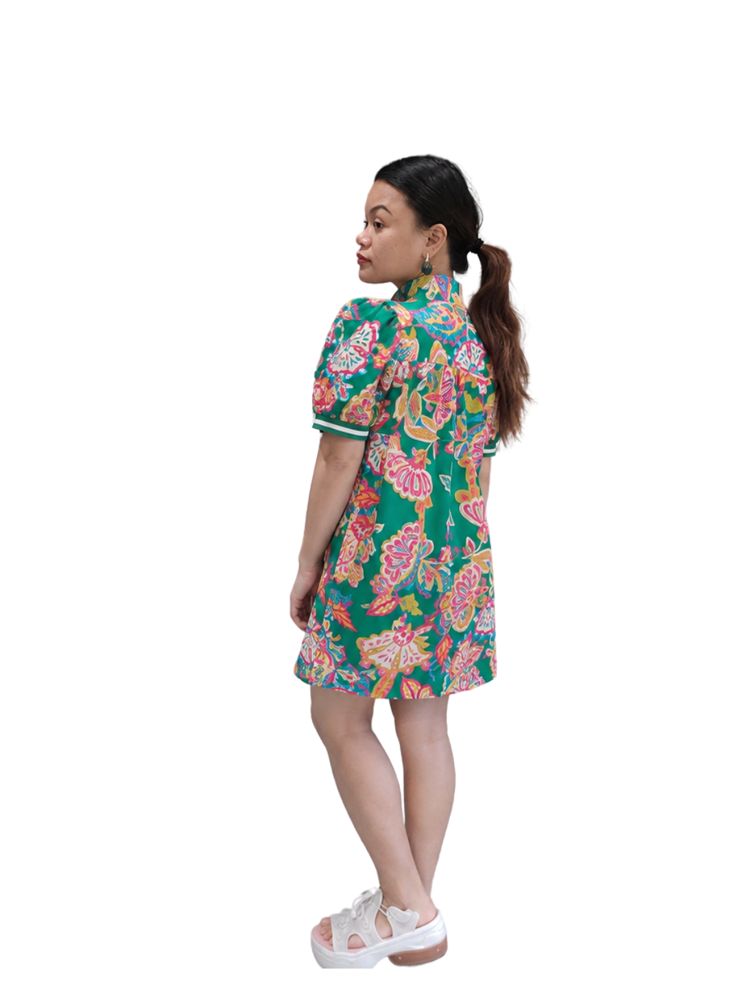 NORIVE Jardìs Paisley Print Puff Sleeve Tunic Dress - NORIVE