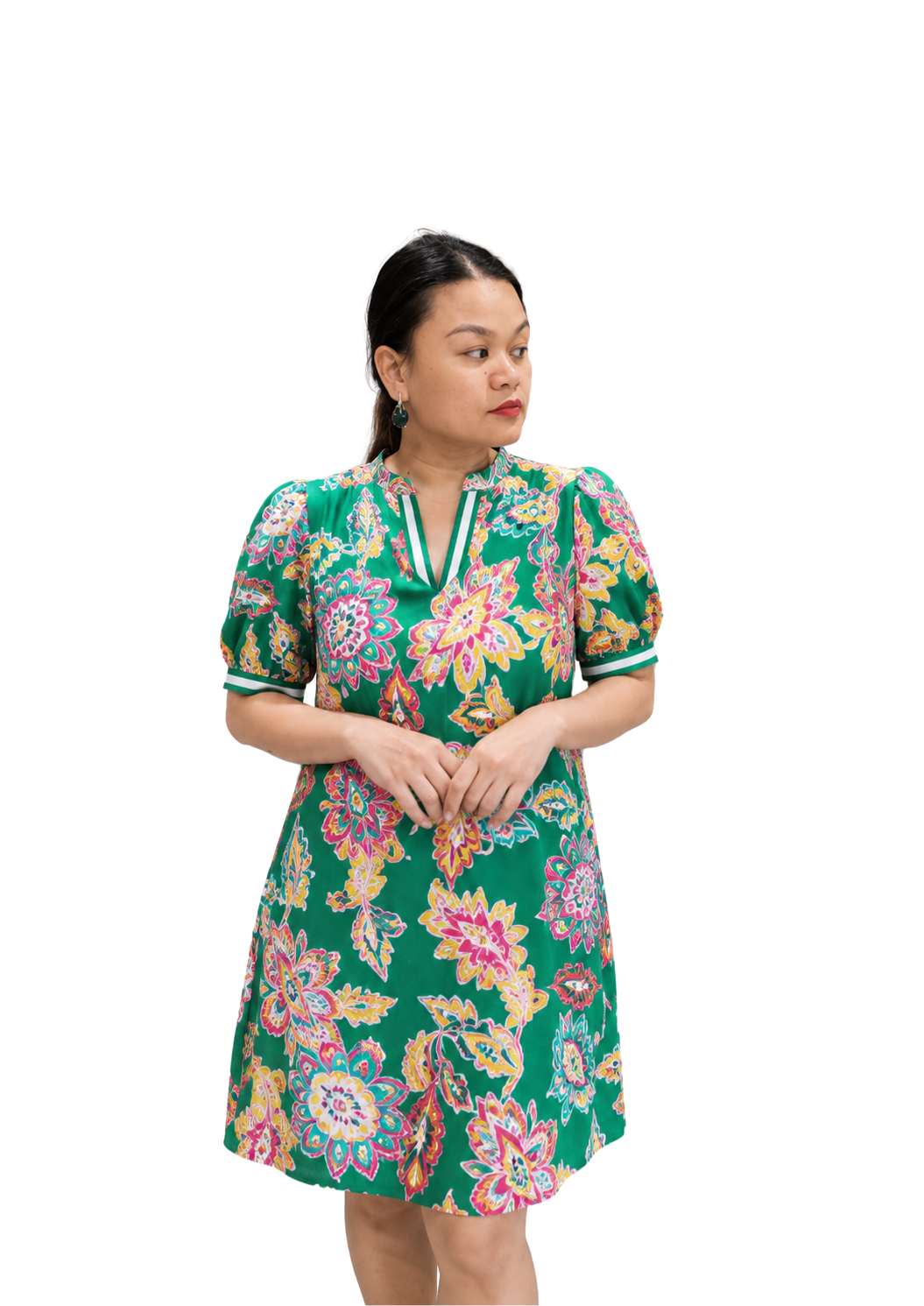 NORIVE Jardìs Paisley Print Puff Sleeve Tunic Dress - NORIVE