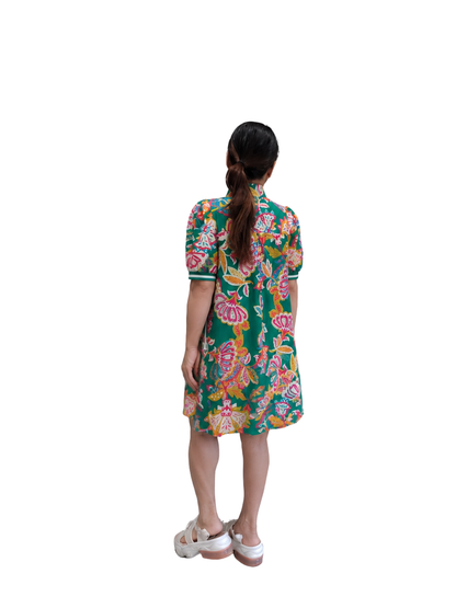NORIVE Jardìs Paisley Print Puff Sleeve Tunic Dress - NORIVE