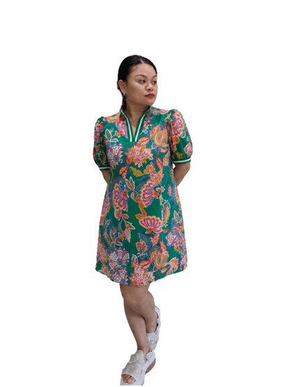 NORIVE Jardìs Paisley Print Puff Sleeve Tunic Dress - NORIVE