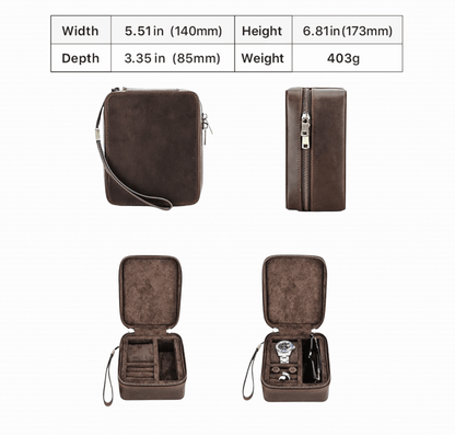 NORIVE | Premium Crazy Horse Leather Travel Watch & Jewelry Case - NORIVE