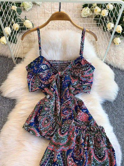 Printed Cami and Wide Leg Pants Set - NORIVE