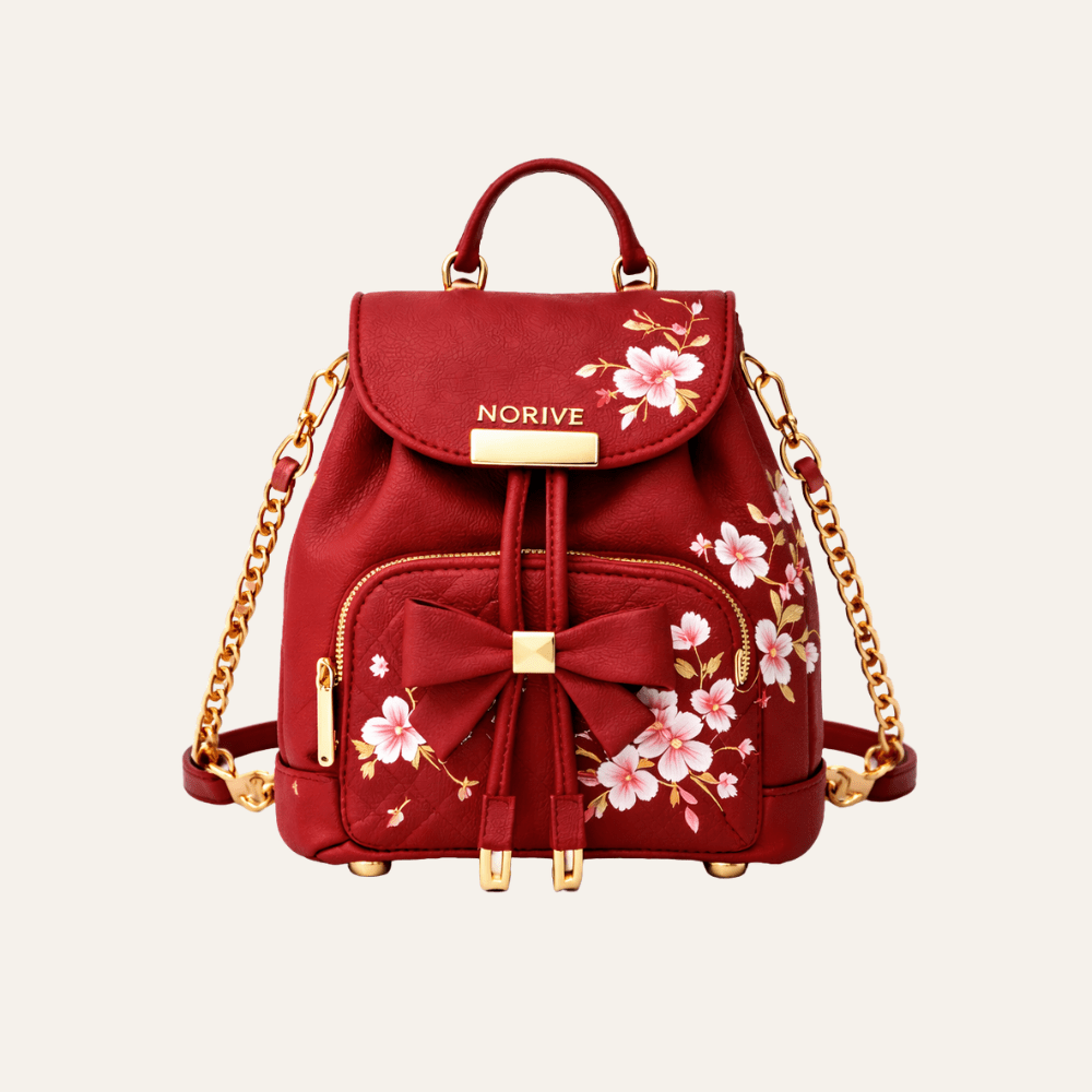 Sakura Mini Backpack — Noir Blossom - NORIVE