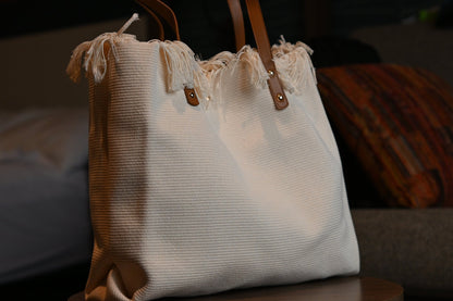 Summer Vibes Fringe Canvas Tote Bag | NORIVE - NORIVE
