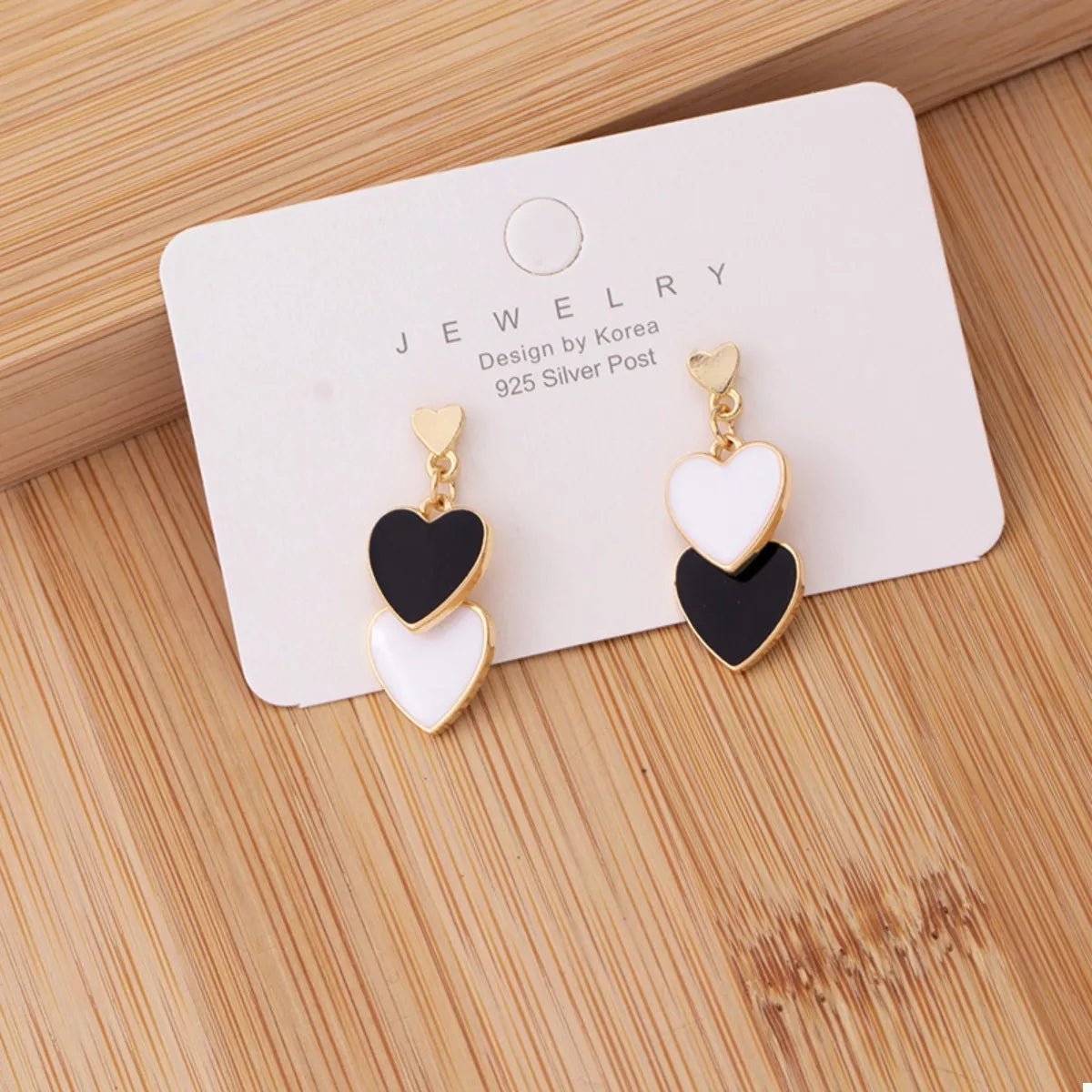 Sweet Doubl Heart Drop Earrings - NORIVE