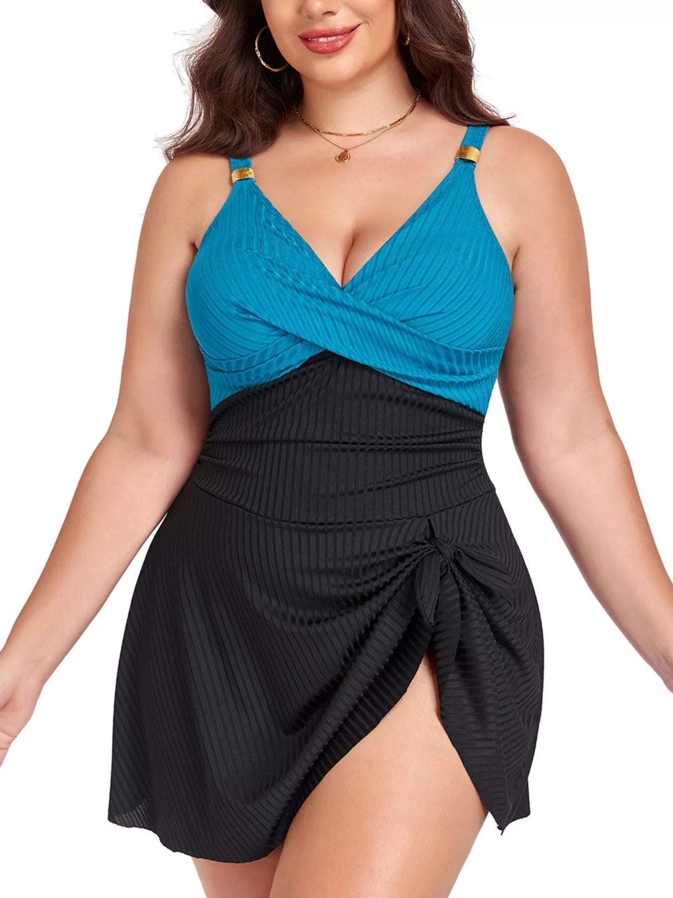 The Solana Curve Ruched Swim Dress - NORIVE