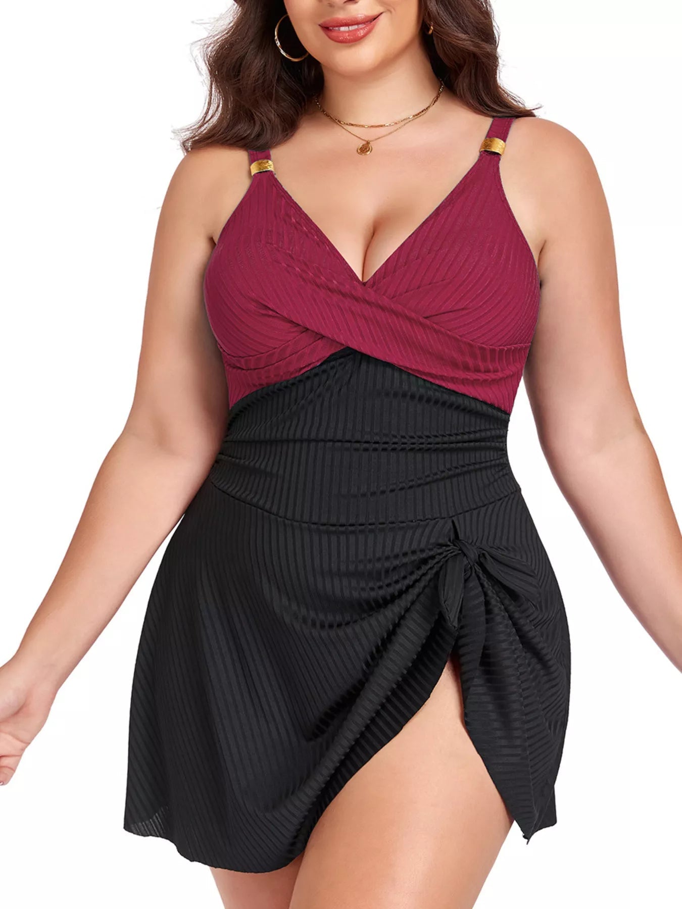 The Solana Curve Ruched Swim Dress - NORIVE