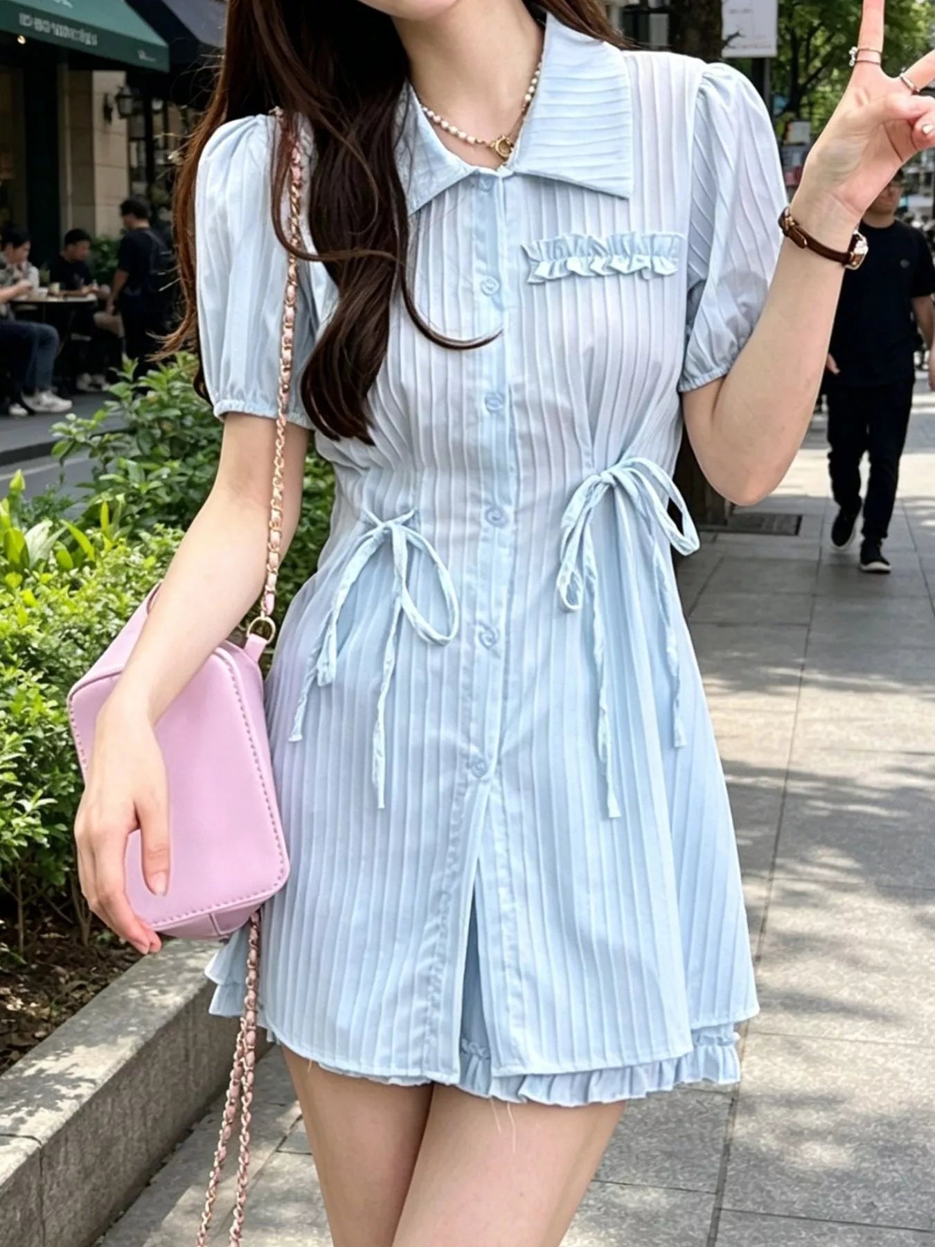 Tied Button Up Shirt and Shorts Set - NORIVE