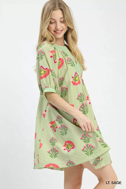 Umgee Abstract Print Mini Dress - NORIVE