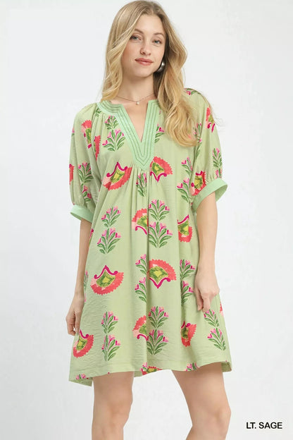 Umgee Abstract Print Mini Dress - NORIVE
