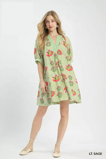 Umgee Abstract Print Mini Dress - NORIVE
