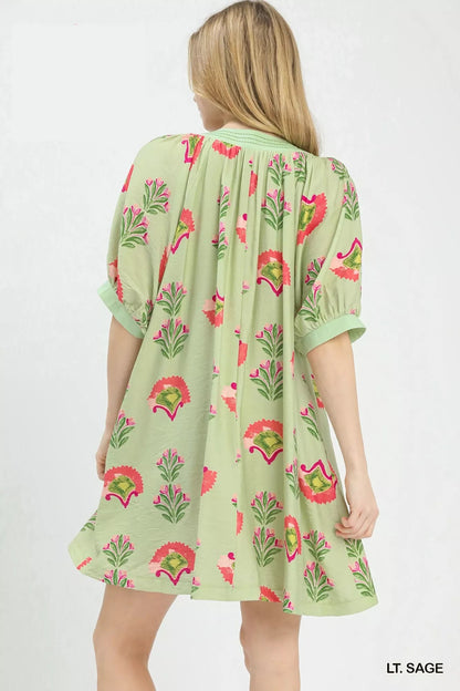 Umgee Abstract Print Mini Dress - NORIVE
