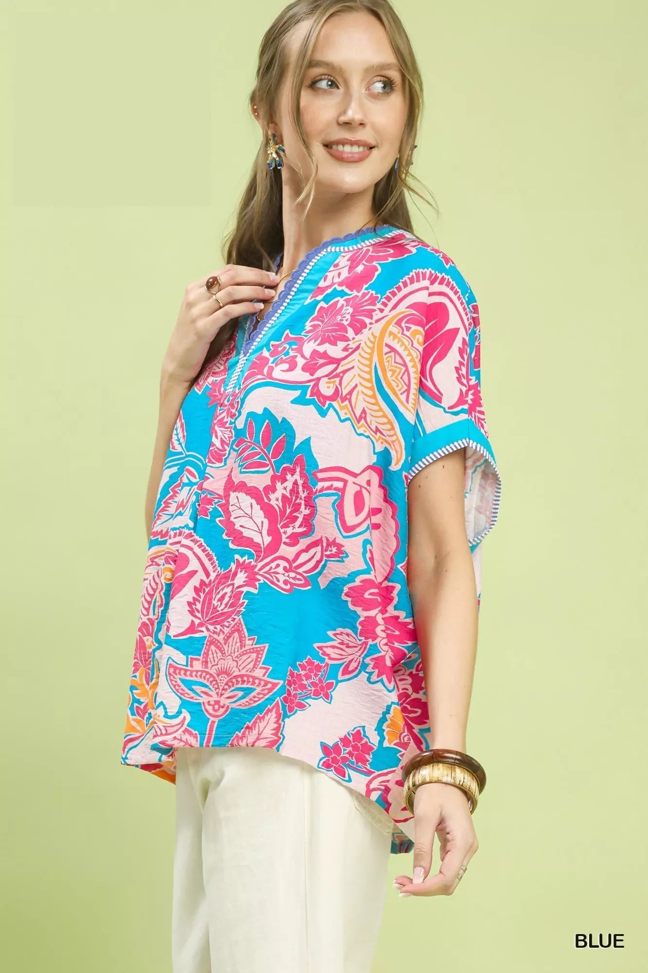 Umgee Abstract Print Oversized Top - NORIVE